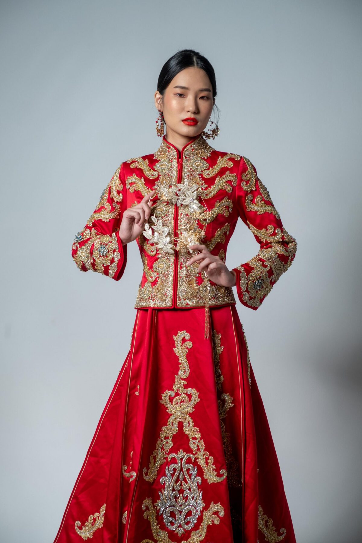 Luxury Long Train Red Kua - Image 3
